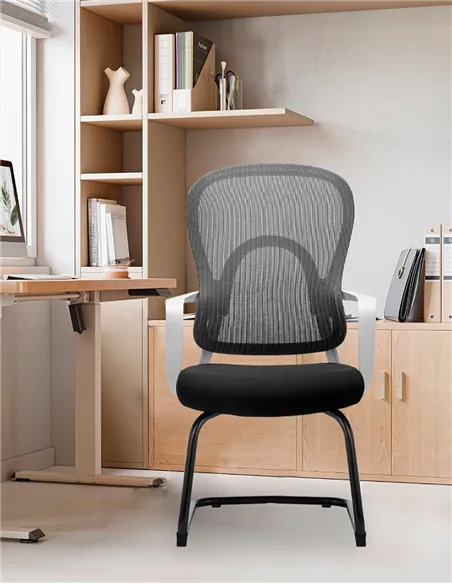 Крісло KRESLALUX GO-SIT 645-C LIGHT GREY, для відвідувача, на полозах