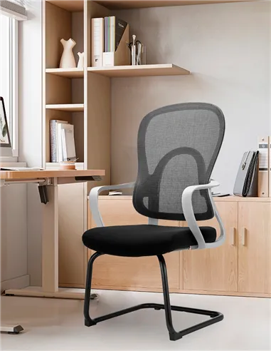 Крісло KRESLALUX GO-SIT 645-C LIGHT GREY, для відвідувача, на полозах