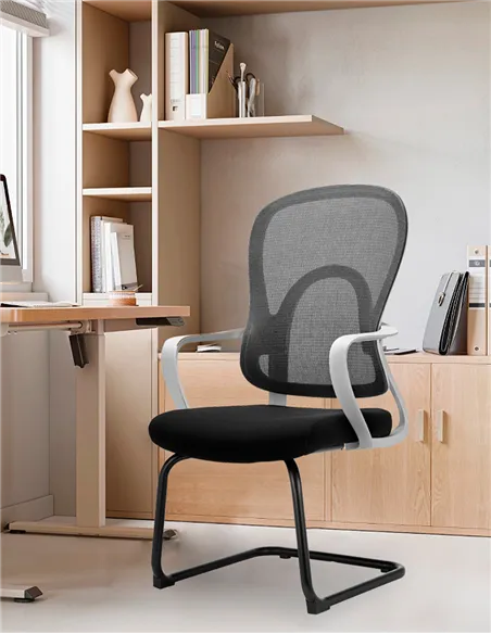 Крісло KRESLALUX GO-SIT 645-C LIGHT GREY, для відвідувача, на полозах
