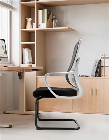 Крісло KRESLALUX GO-SIT 645-C LIGHT GREY, для відвідувача, на полозах