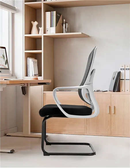 Крісло KRESLALUX GO-SIT 645-C LIGHT GREY, для відвідувача, на полозах