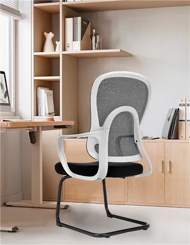 Крісло KRESLALUX GO-SIT 645-C LIGHT GREY, для відвідувача, на полозах