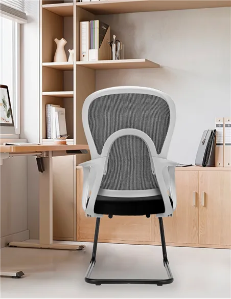 Крісло KRESLALUX GO-SIT 645-C LIGHT GREY, для відвідувача, на полозах