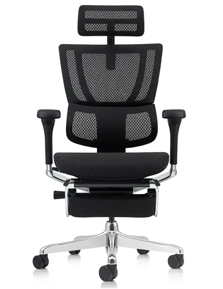 Кресло MIRUS-IOO 2 (IOOE2-AB-HAM-5D-L-LMT, сетка Т-168-B1-BLACK), эргономичное, с подставкой под ноги