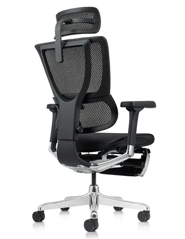 Кресло MIRUS-IOO 2 (IOOE2-AB-HAM-5D-L-LMT, сетка Т-168-B1-BLACK), эргономичное, с подставкой под ноги