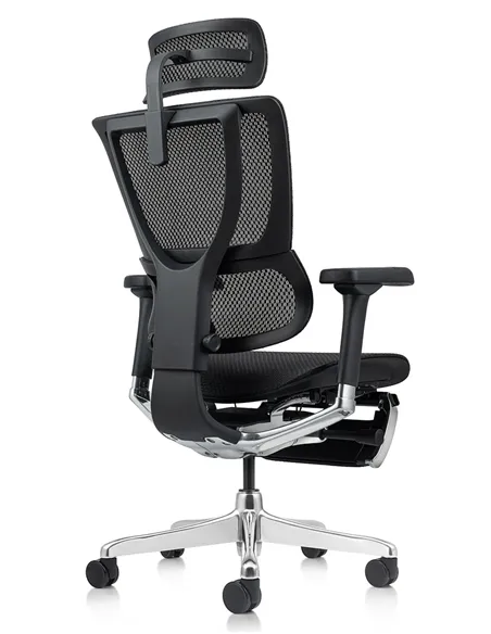 Кресло MIRUS-IOO 2 (IOOE2-AB-HAM-5D-L-LMT, сетка Т-168-B1-BLACK), эргономичное, с подставкой под ноги