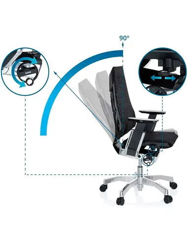 Кресло руководителя GENIDIA GN2 MESH WHITE FRAME