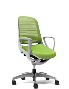 Крісло Okamura Luce Lime Green для оператора з підлокітниками