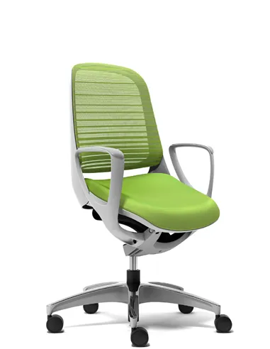 Кресло Okamura Luce Lime Green для оператора с подлокотниками