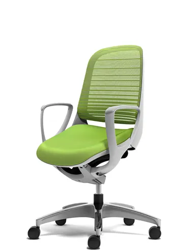 Кресло Okamura Luce Lime Green для оператора с подлокотниками