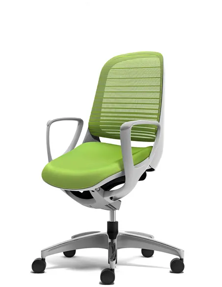 Кресло Okamura Luce Lime Green для оператора с подлокотниками