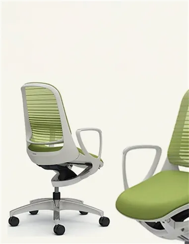 Кресло Okamura Luce Lime Green для оператора с подлокотниками