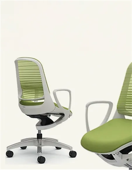 Кресло Okamura Luce Lime Green для оператора с подлокотниками