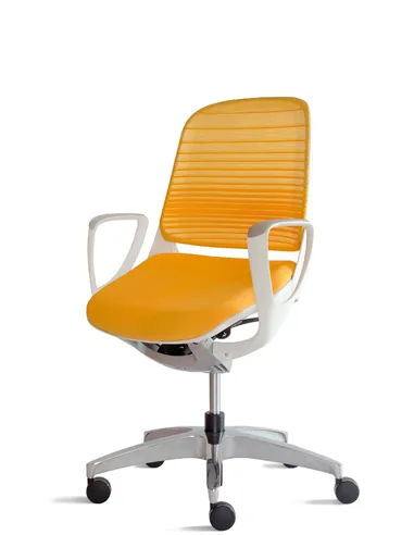 Кресло Okamura Luce Mango Yellow для оператора с подлокотниками