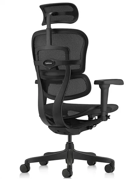 Крісло ERGOHUMAN ULTRA ALL BLACK (EHU-BB-HAM-4D, сітка T-168-B1 BLACK), ергономічне