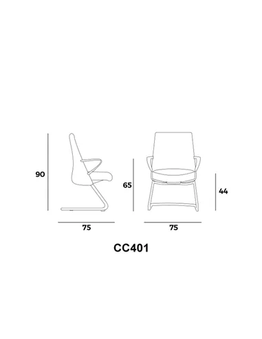 Кресло MPIU COCOON CC401 для посетителя, на полозьях