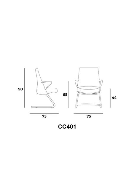 Кресло MPIU COCOON CC401 для посетителя, на полозьях