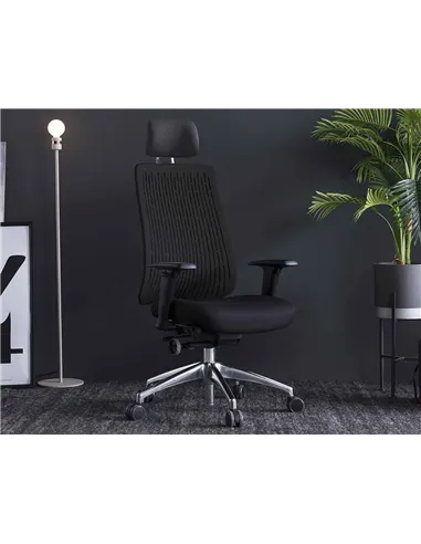 Крісло COMF-PRO TRULY BLACK, ергономічне, з підголівником