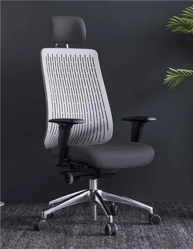 Крісло COMF-PRO TRULY GREY, ергономічне, з підголівником