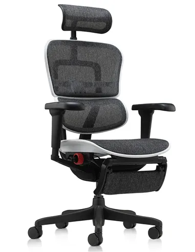 Крісло ERGOHUMAN ULTRA GAMING AURORA WHITE геймерське, з підставкою під ноги