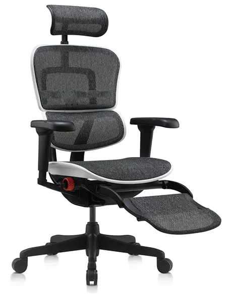Крісло ERGOHUMAN ULTRA GAMING AURORA WHITE геймерське, з підставкою під ноги