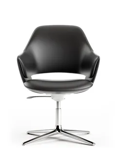 Конференц-кресло KRESLALUX ZENN BLACK, кожаное 2