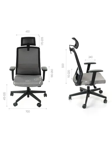 Крісло GROSPOL COCO WS HD WHITE для оператора