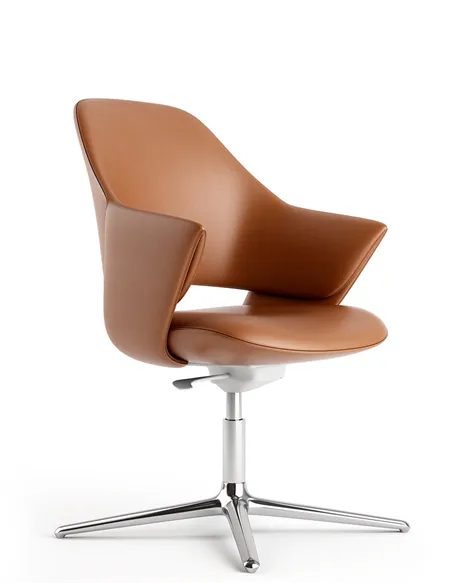 Конференц-кресло KRESLALUX ZENN ORANGE, кожаное