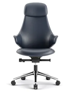 Крісло KRESLALUX AKIRA DARK BLUE для керівника, шкіряне 2