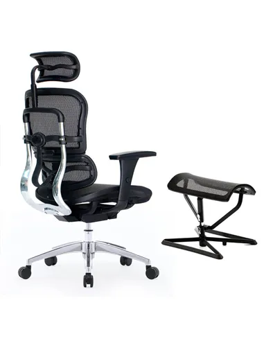 Підставка для ніг COMFORT OTTOMAN BLACK з регулюванням висоти, сітчаста