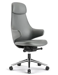 Крісло KRESLALUX AKIRA DARK GREY для керівника, шкіряне