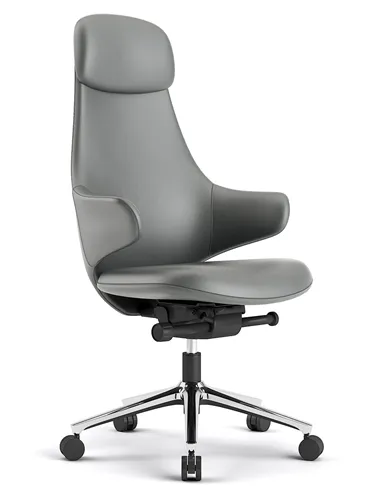 Крісло KRESLALUX AKIRA DARK GREY для керівника, шкіряне