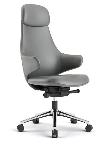 Крісло KRESLALUX AKIRA DARK GREY для керівника, шкіряне