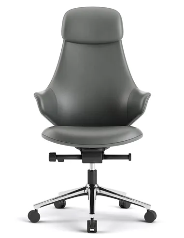 Крісло KRESLALUX AKIRA DARK GREY для керівника, шкіряне