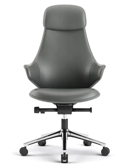 Крісло KRESLALUX AKIRA DARK GREY для керівника, шкіряне