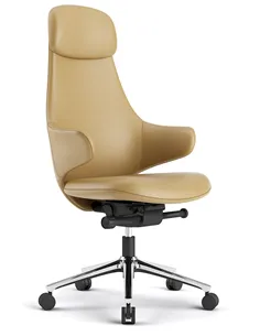 Крісло KRESLALUX AKIRA YELLOW для керівника, шкіряне