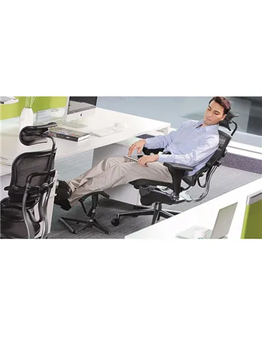 Підставка для ніг COMFORT OTTOMAN BLACK з регулюванням висоти, сітчаста