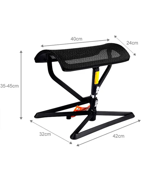 Підставка для ніг COMFORT OTTOMAN BLACK з регулюванням висоти, сітчаста