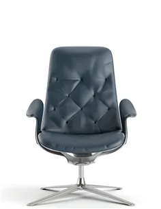 Лаунж-крісло KRESLALUX PRIME-ON-M DARK BLUE, шкіряне 2