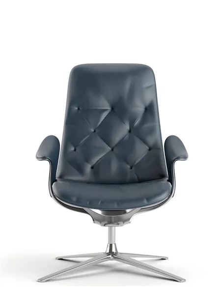 Лаунж-крісло KRESLALUX PRIME-ON-M DARK BLUE, шкіряне