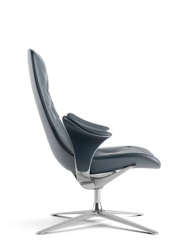 Лаунж-крісло KRESLALUX PRIME-ON-M DARK BLUE, шкіряне
