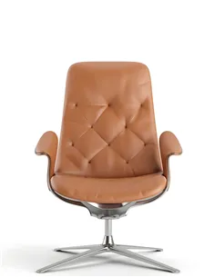 Лаунж-крісло KRESLALUX PRIME-ON-M ORANGE, шкіряне 2