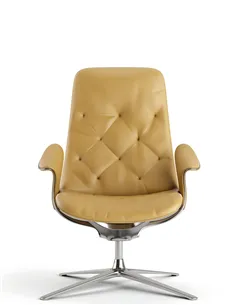 Лаунж-крісло KRESLALUX PRIME-ON-M YELLOW, шкіряне 2