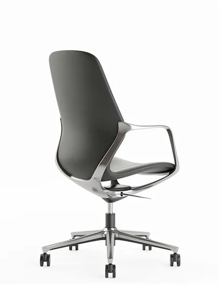 Кресло KRESLALUX VIVELLE GREY, для посетителя, кожаное