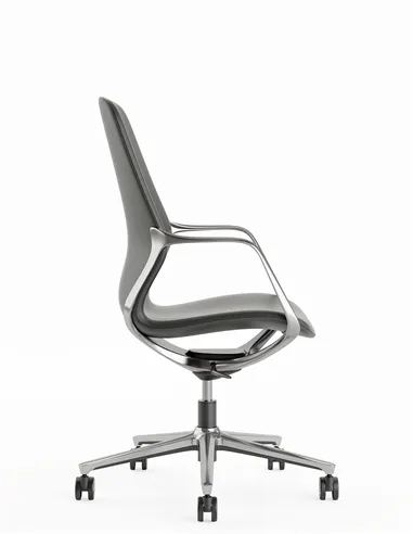 Кресло KRESLALUX VIVELLE GREY, для посетителя, кожаное