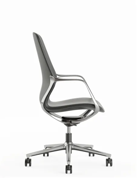 Кресло KRESLALUX VIVELLE GREY, для посетителя, кожаное