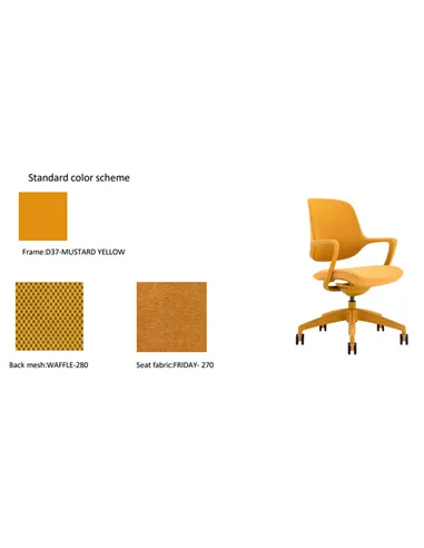 Кресло KRESLALUX NIRO-D37 YELLOW, для посетителя