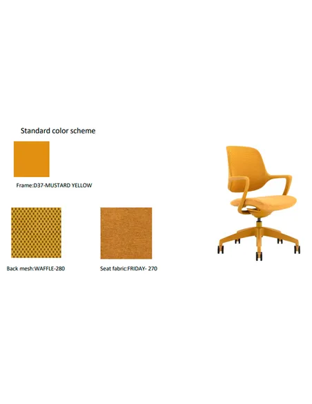 Кресло KRESLALUX NIRO-D37 YELLOW, для посетителя