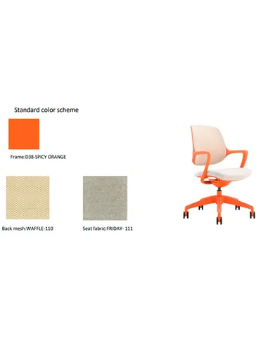 Кресло KRESLALUX NIRO-D38 ORANGE, для посетителя