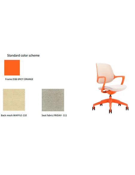 Кресло KRESLALUX NIRO-D38 ORANGE, для посетителя